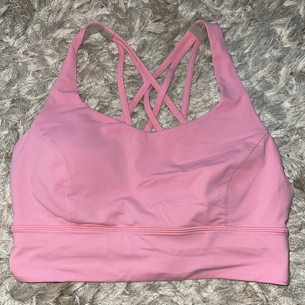 Lululemon Free to Be Serene athletic bra. Size 10 or C D cup in pink. Like new.